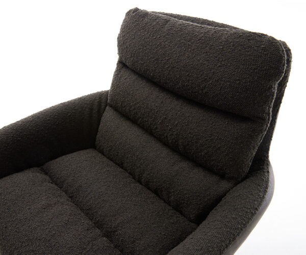 Jídelní židle Abelia-Flex s područkami mix materiálů černá podnož zúžená nerezová ocel - Image 4