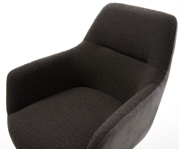 Jídelní židle Pejo-Flex mix materiálů černá konzolová podnož kulatá nerezová ocel - Image 4