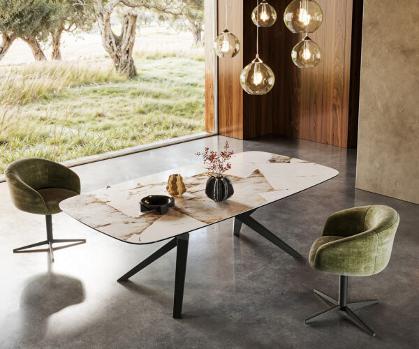 Jídelní stůl Edge oválný 240x120 keramika Iris FmG Patagonia Lappato Zenthara Lemovaná kovová černá - Image 6
