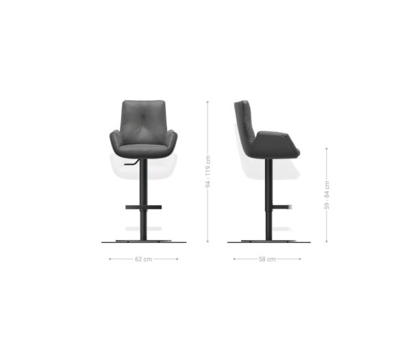 Jídelní židle Clea-Flex otočná podnož výškově nastavitelná nerezová mix materiálů taupe taštičkové pružiny - Image 7
