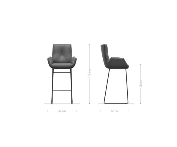 Jídelní židle Clea-Flex tenká podnož kovová černá mix materiálů taupe taštičkové pružiny - Image 6