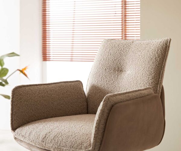 Barová židle Nela-Flex tenká podnož nerezová ocel mix materiálů taupe taštičkové pružiny - Image 5