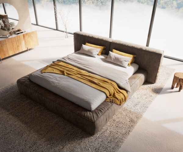 Čalouněná postel Coperti mikrovlákno taupe vintage 180x200 cm - Image 2