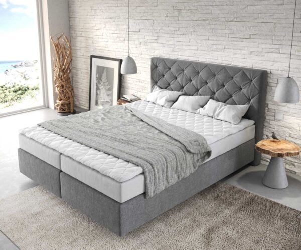 Boxspring postel Dream-Great 160x200 cm mikrovlákno antracitová s matrací a topperem - Image 4