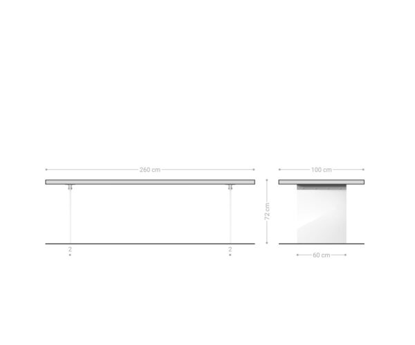 Jídelní stůl Edge 260x100 cm přírodní dub - Image 9