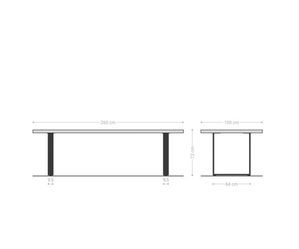 Jídelní stůl Edge 260x100 cm přírodní dub - Image 9