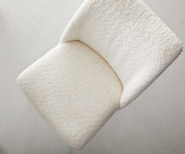 Otočná židle Elso-Flex široká křížová podnož nerezová ocel bouclé bílá 180° taštičkové pružiny - Image 5