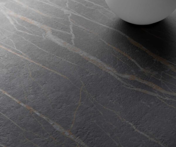 Konferenční stolek Levente 85x85 cm keramika podnož Laminam®Noir Desir kov titan - Image 4