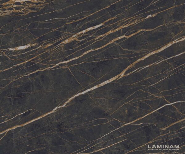 Konferenční stolek Levente 85x85 cm keramika podnož Laminam®Noir Desir kov titan - Image 3