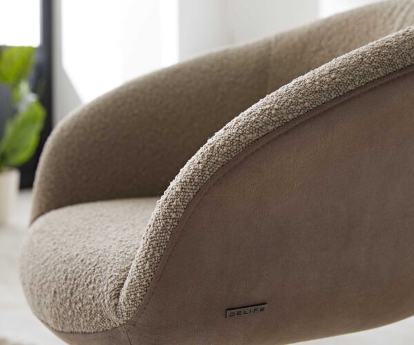 Otočná židle Vinka-Flex s područkami dřevěná podnož hranatá směsové materiály šedá 180° taštičkové pružiny - Image 5