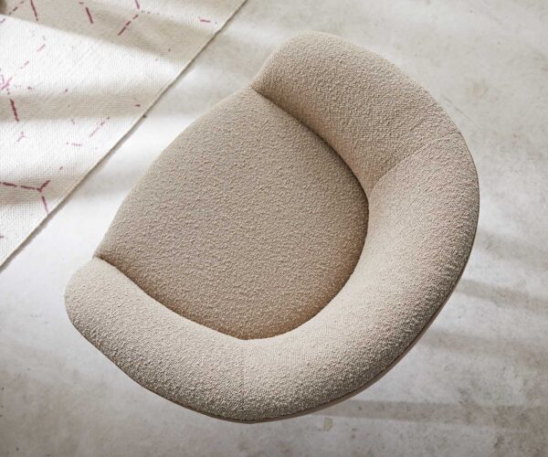 Otočná židle Vinka-Flex s područkami dřevěná podnož hranatá směsové materiály šedá 180° taštičkové pružiny - Image 4