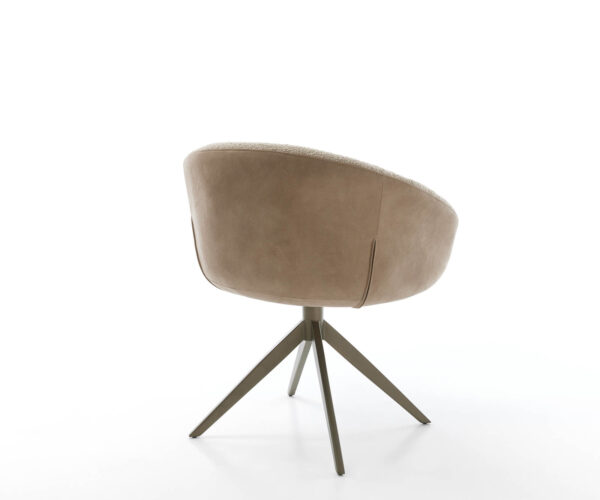 Jídelní židle Vinka-Flex s područkami křížová podnož široká kov smíšené materiály taupe - Image 5