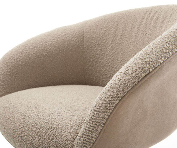 Jídelní židle Vinka-Flex s područkami křížová podnož široká kov smíšené materiály taupe - Image 4