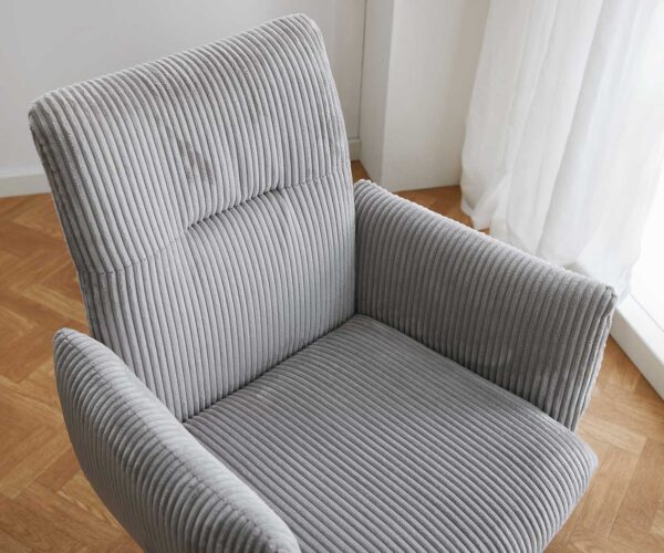 Jídelní židle Jova-Flex podnož nerezová ocel, manšestr, stříbrnošedá kapsa, taštičkové pružiny - Image 4
