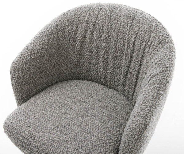 Jídelní židle Caja-Flex s područkami křížová podnož široká kov bouclé stříbrná šedá - Image 4
