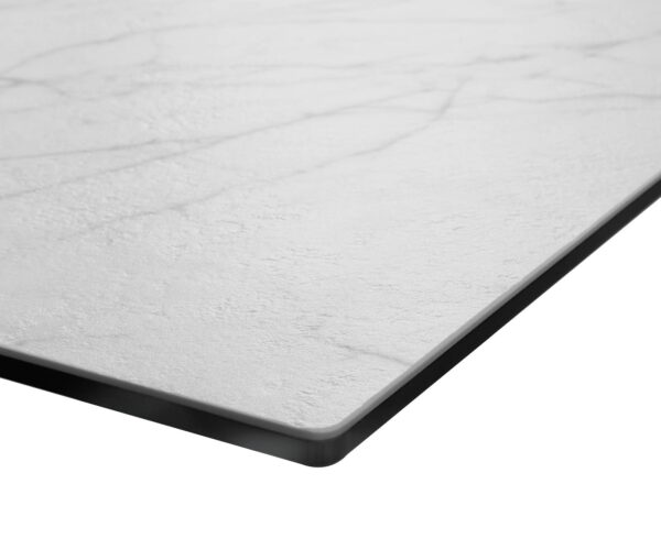 Jídelní stůl Edge 300x100 cm keramika Laminam® Statuarettio bílá šikmá podnož nerezová ocel - Image 5