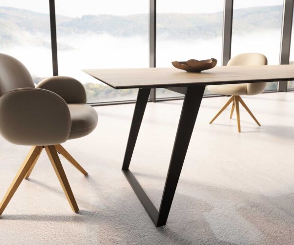Jídelní stůl Edge 300x100 keramika Laminam® Sabbia kovová zkosená černá - Image 5