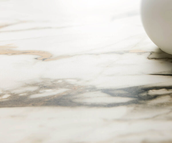 Jídelní stůl Edge oválný 200x100 keramika Calacatta Luxe bílo-zlato-šedá křížová plochá ocel nerezová - Image 4