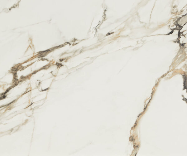 Jídelní stůl Edge 180-220x100 keramika Calacatta Luxe bílo-zlato-šedá z nerezové oceli rozkládací - Image 3