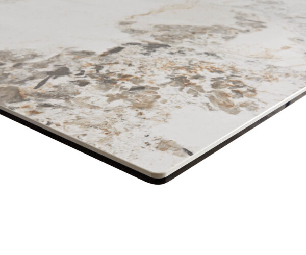 Jídelní stůl Edge 200-300x100 keramika minas melange bílo-béžová z nerezové oceli rozkládací - Image 5