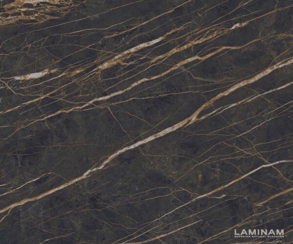Jídelní stůl Edge 200-300x100 keramika Laminam®Noir Desir hnědá křížová podnož hranatá nerezová rozkládací - Image 3