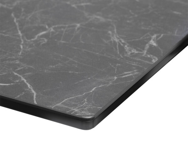 Jídelní stůl Edge 180-220x100 keramika Laminam®Nero Greco antracitová podnož ve tvaru "W" černá rozkládací - Image 5