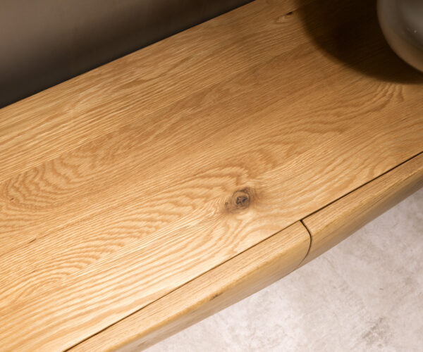 TV stolek New Live-Edge 200 cm přírodní dub 4 dvířka tenká podnož kovová černá - Image 4