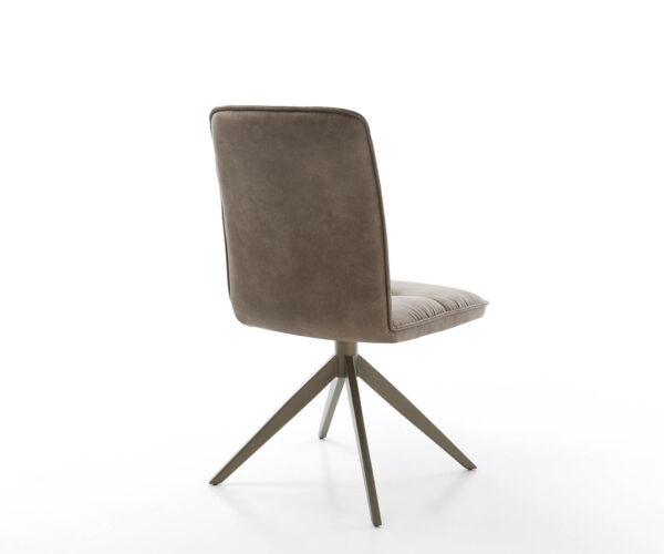 Jídelní židle Vinjo-Flex taupe vintage křížová podnož s širokám efektem titanová povrch 360° otočná - Image 5