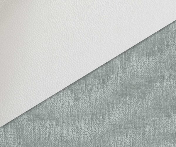 Jídelní židle Clea-Flex mix materiálů pravá kůže bílá-pastelově modrá konzolová podnož plochá bílá - Image 3