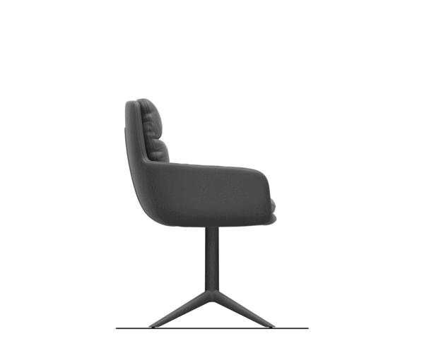 Jídelní židle Abelia-Flex s područkami mix materiálů černá Povrchová úprava podnože s efektem titanováu 360° otočná Funkce houpání - Image 8