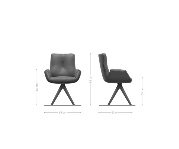 Jídelní židle Clea-Flex béžová dřevěná podnož hranatá přírodní 180° otočná - Image 6