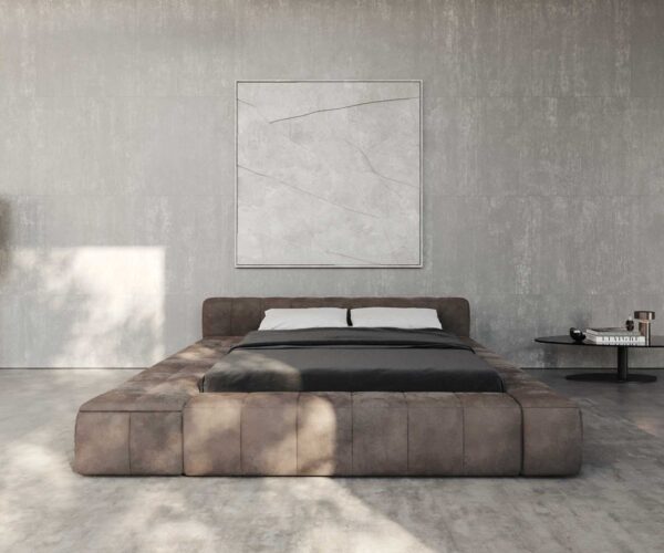 Čalouněná postel Espazio 140x200 cm mikrovlákno taupe vintage s úložným prostorem - Image 4
