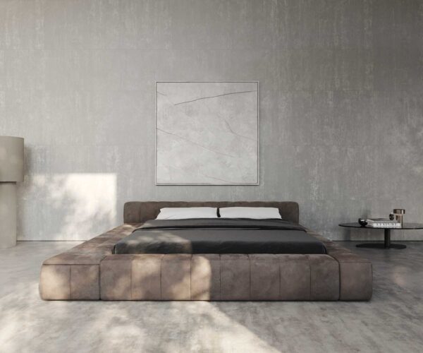 Čalouněná postel Espazio 180x200 cm mikrovlákno taupe vintage s úložným prostorem - Image 4