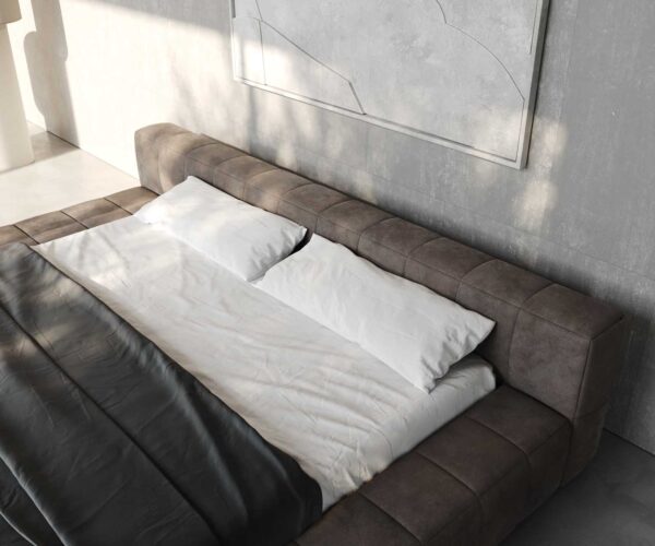 Čalouněná postel Espazio 180x200 cm mikrovlákno taupe vintage s úložným prostorem - Image 6