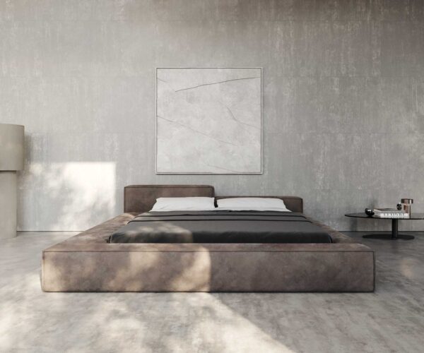 Čalouněná postel Kalinea 180x200 cm mikrovlákno taupe vintage - Image 2