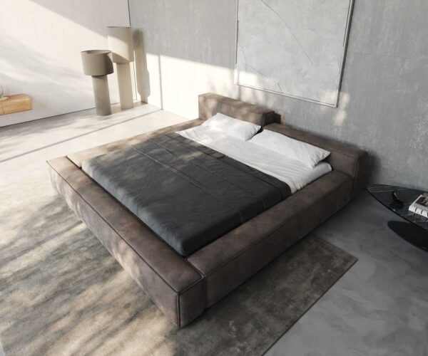 Čalouněná postel Kalinea 180x200 cm mikrovlákno taupe vintage - Image 5