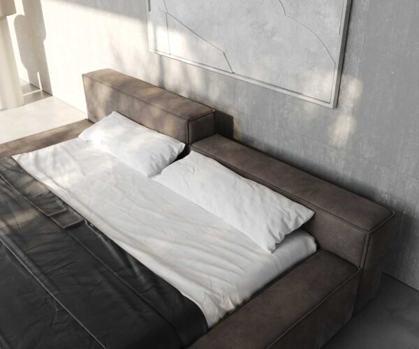 Čalouněná postel Kalinea 180x200 cm mikrovlákno taupe vintage - Image 6