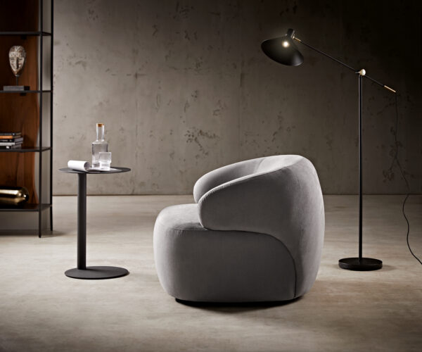 Lounge křeslo Nova 88x88 cm mikrovlákno šedá - Image 2