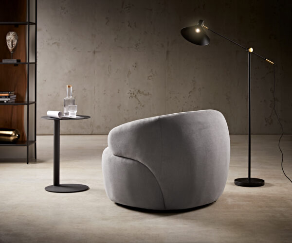 Lounge křeslo Nova 88x88 cm mikrovlákno šedá - Image 5