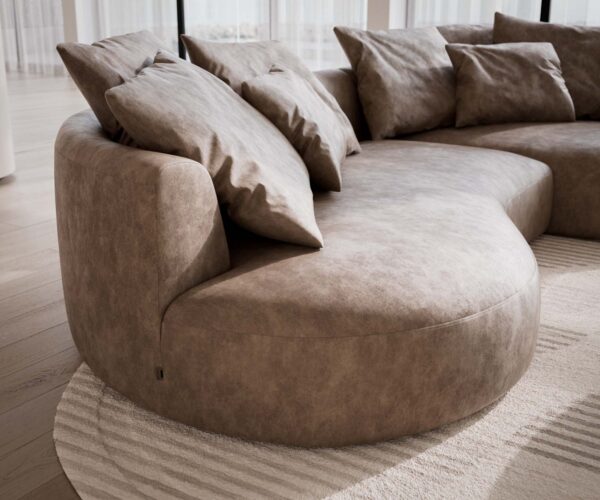 Pohovka Edina 330x170 cm mikrovlákno taupe vintage - Image 5