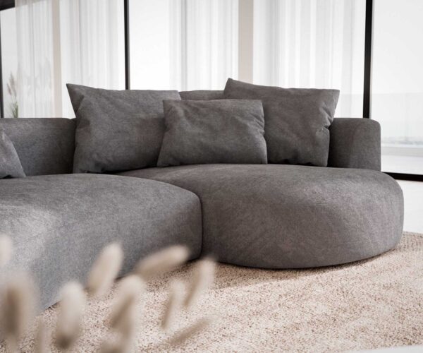Pohovka Edina 330x170 cm z mikrovlákna šedá - Image 5