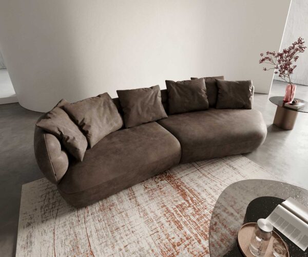 Pohovka Roya 320x140 cm mikrovlákno taupe vintage - Image 2