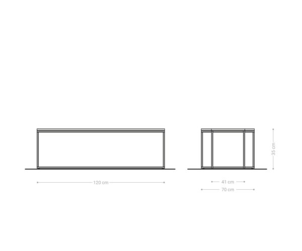Konferenční stolek Tatius 120x40/70 přírodní akácie podnož černá - Image 6