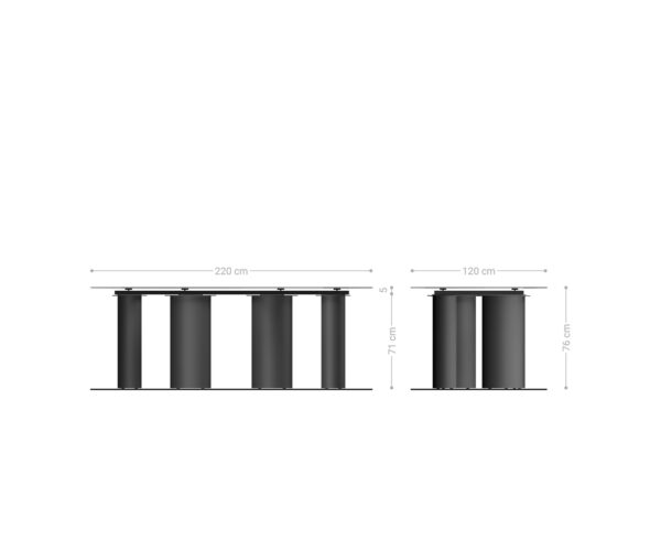 Jídelní stůl Edge oválný 220x120 keramika Patagonia Lappato Pilier podnož nerezová ocel grafitová - Image 8