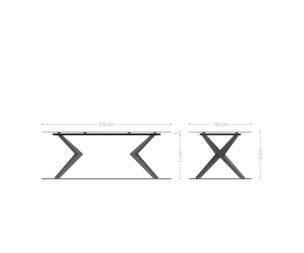 Jídelní stůl Edge oválný 220x120 keramika Iris FmG Patagonia Lappato Zenthara podnož hranatá nerezová ocel - Image 7