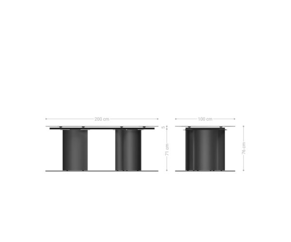 Jídelní stůl Edge oválný 200x100 keramika Laminam® Emperador Extra Lucidato tmavě hnědá Troa podnož titanová - Image 7