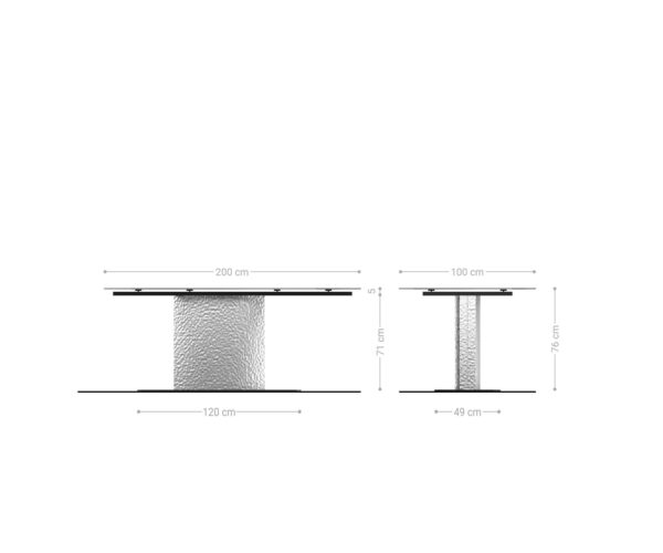Jídelní stůl Edge oválný 200x100 keramika Laminam® Emperador Extra Lucidato tmavě hnědá Wave nerezová ocel - Image 7