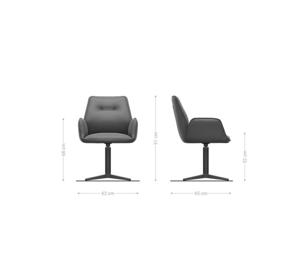Jídelní židle Zoa-Flex mix materiálů béžová podnož nerezová ocel 360° otočná - Image 6