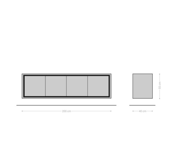 Příborník Stonegrace 200 cm přírodní dub 4 dvířka kamenná dýha nástěnný - Image 8