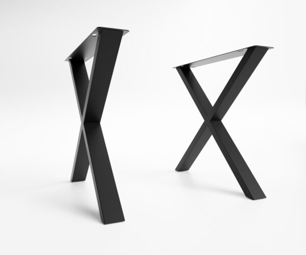 Stolová podnož ve tvaru "X" kovová černá (sada 2 kusů) - Image 3